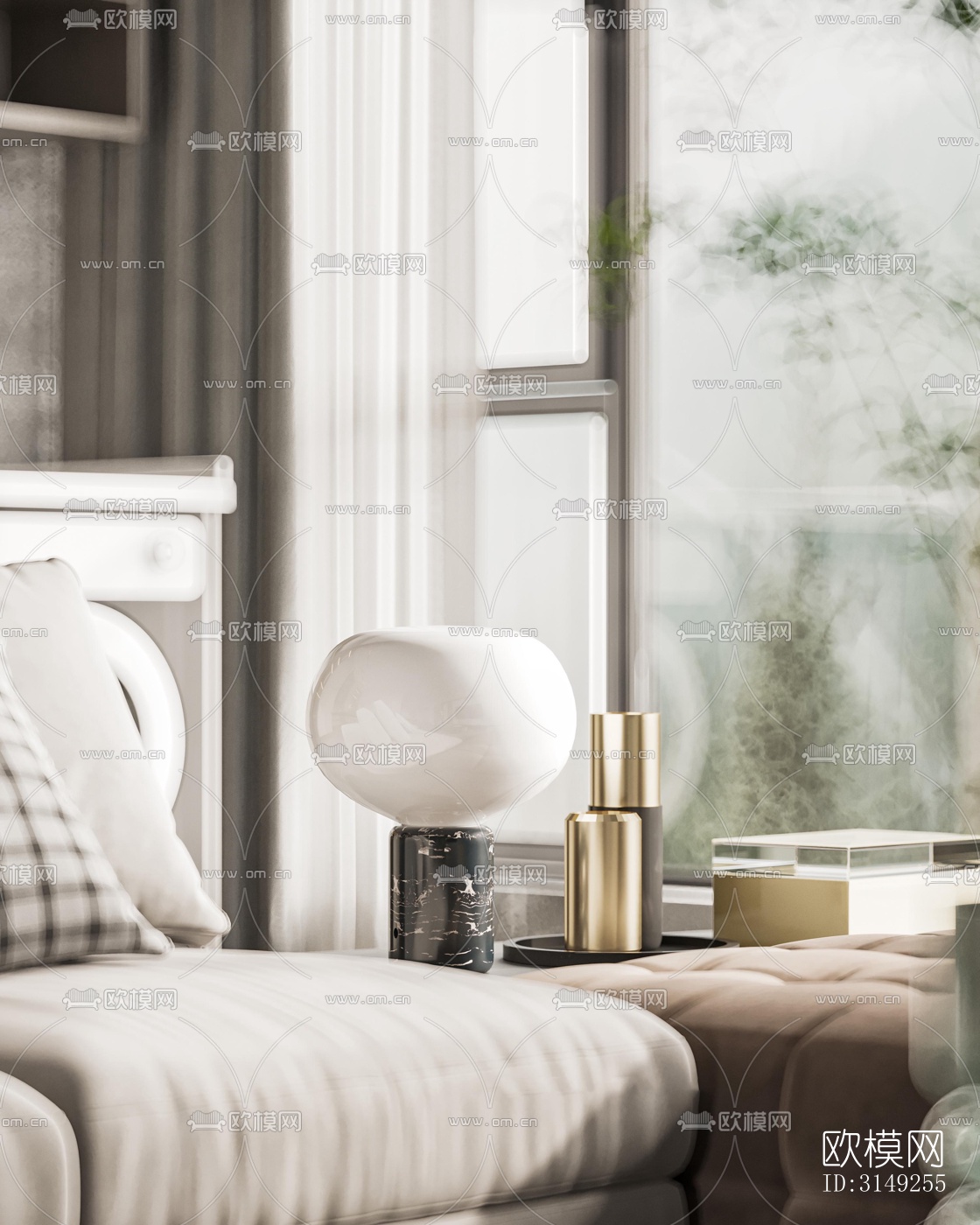 现代平层效果图下载（渲染图1）