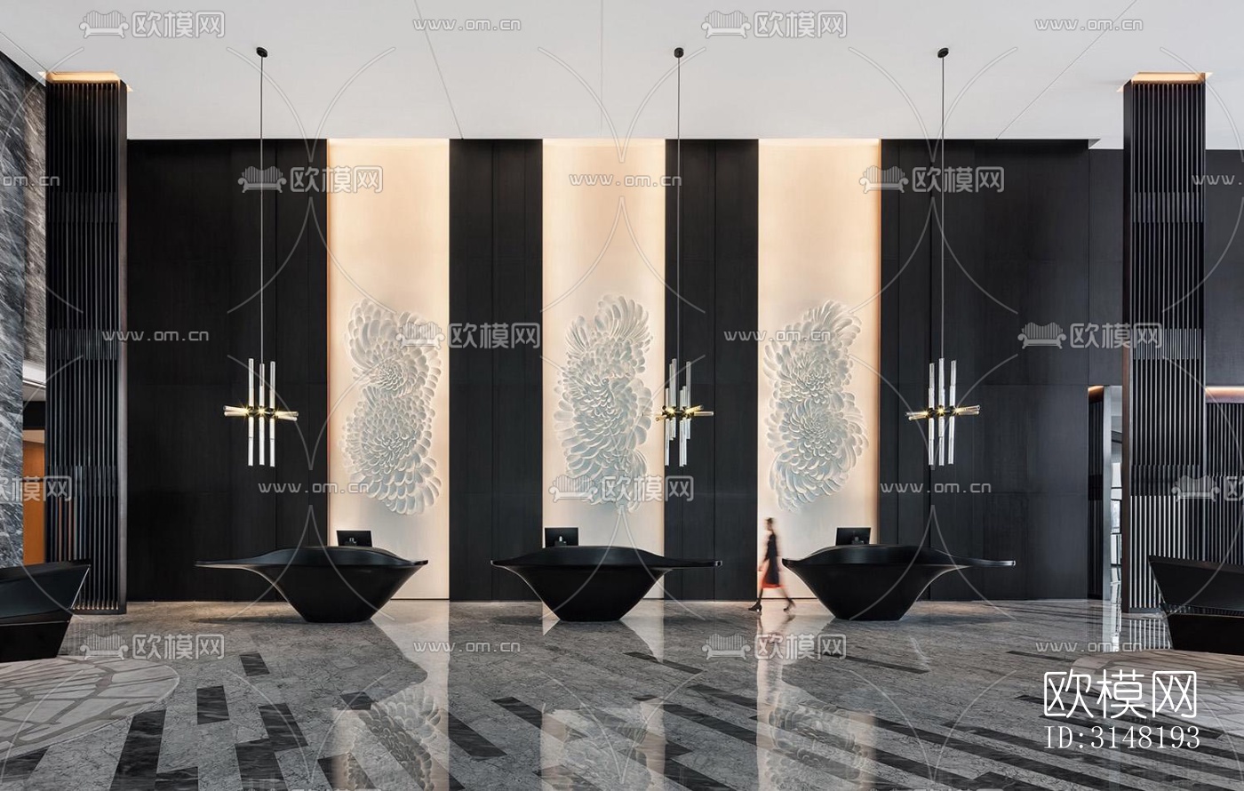 高级灰酒店民宿效果图下载（渲染图6）