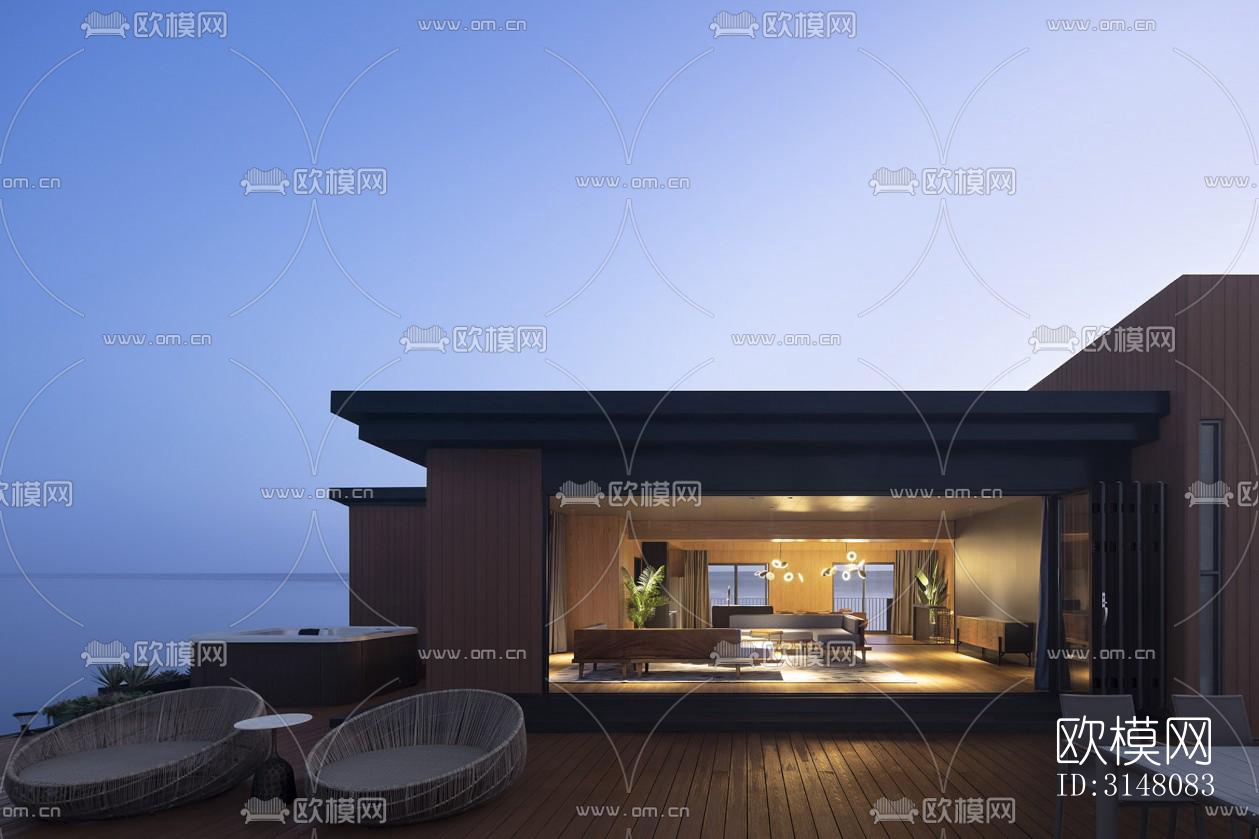 现代酒店民宿效果图下载（渲染图18）