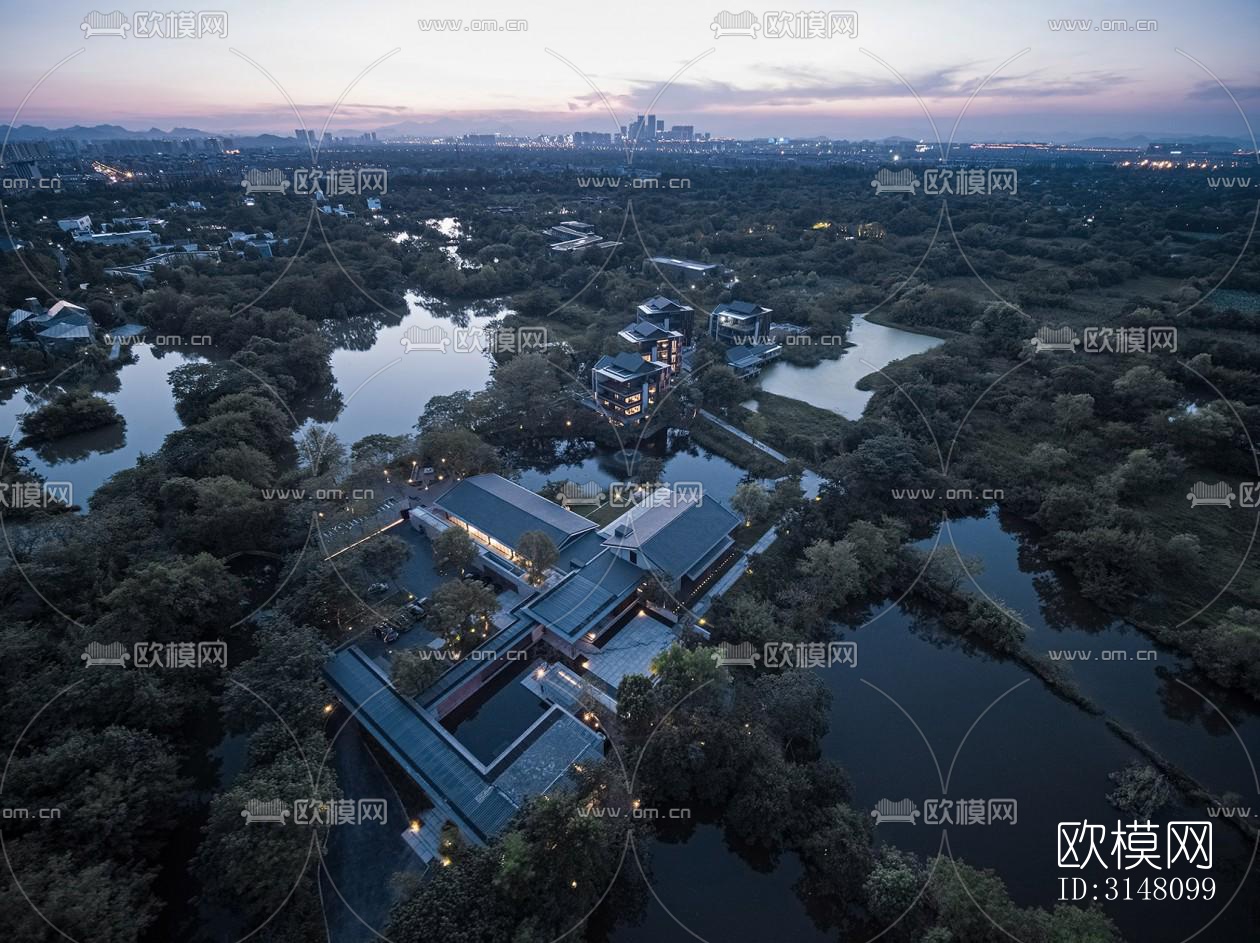 现代酒店民宿效果图下载（渲染图1）