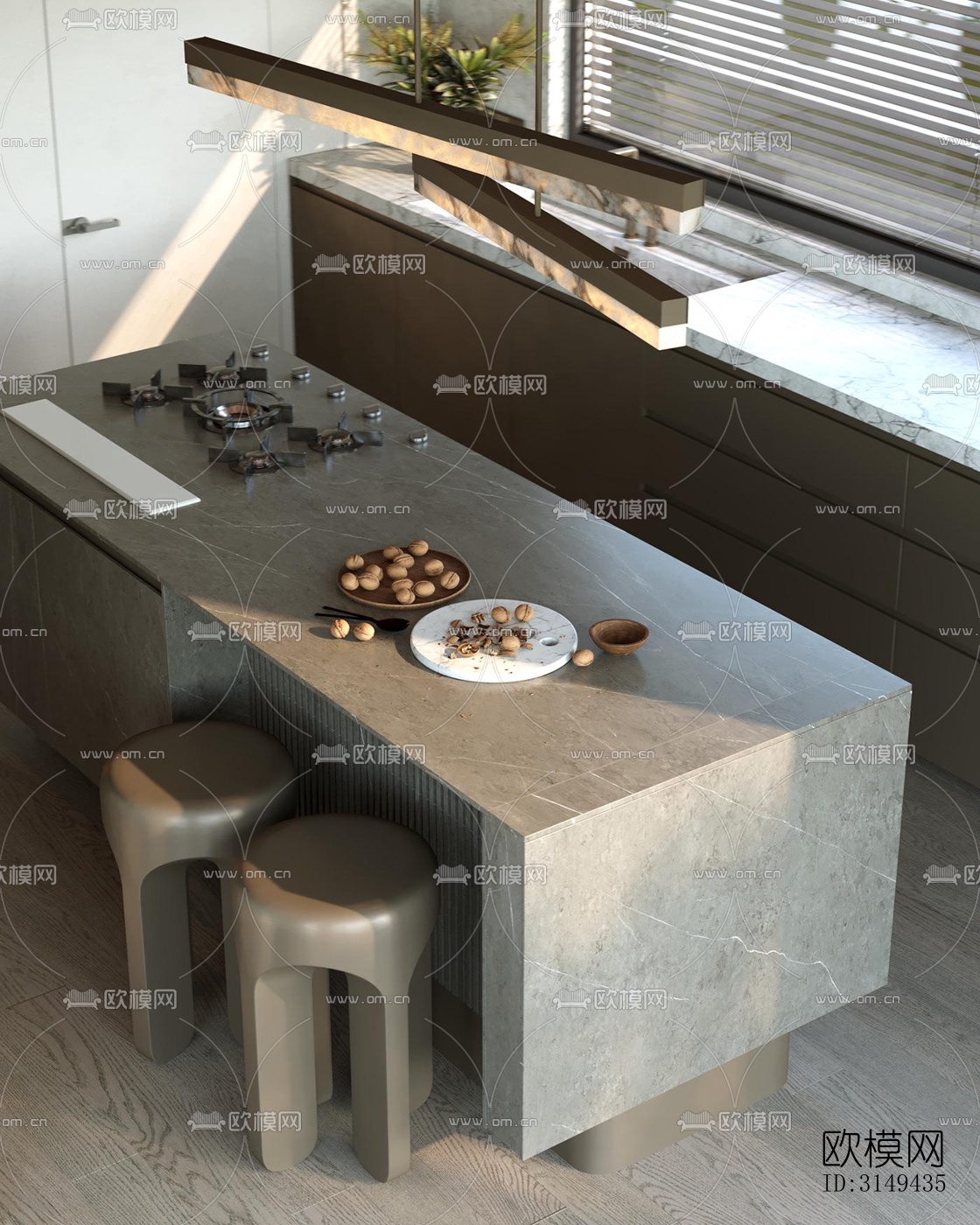 现代平层效果图下载（渲染图9）