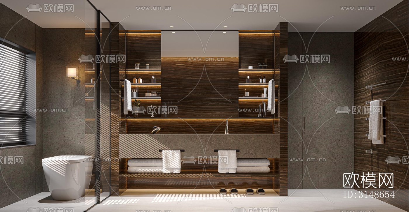 现代大平层效果图下载（渲染图9）