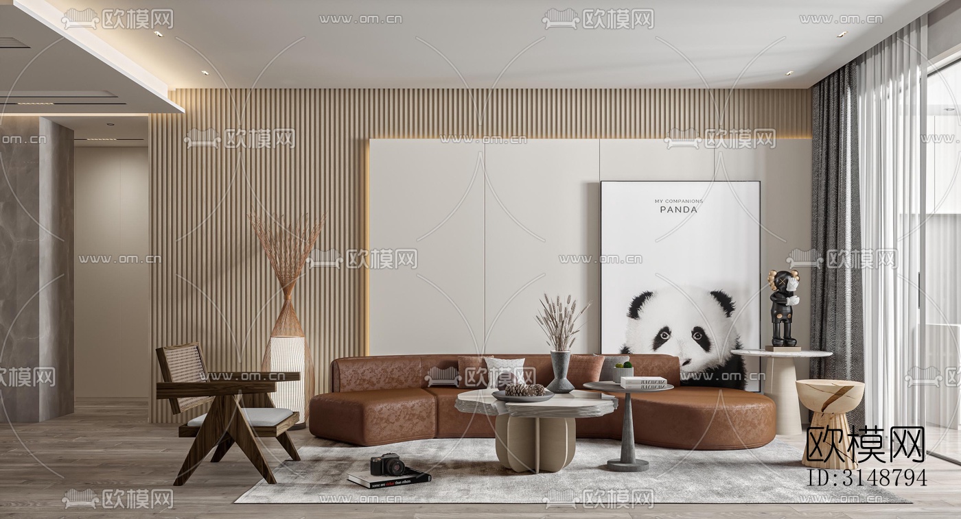 侘寂平层效果图下载（渲染图5）