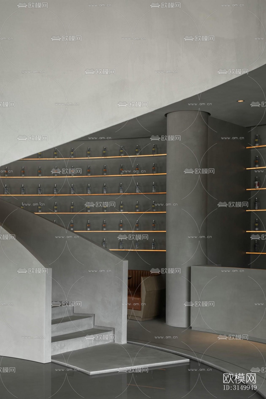 高级灰火锅烤肉效果图下载（渲染图17）