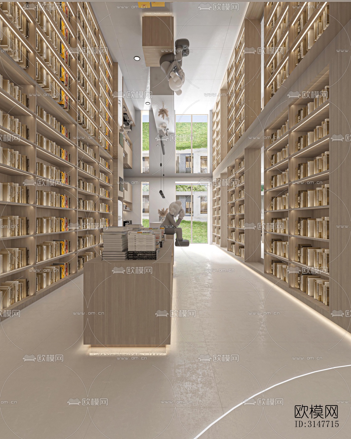 现代图书馆效果图下载（渲染图4）