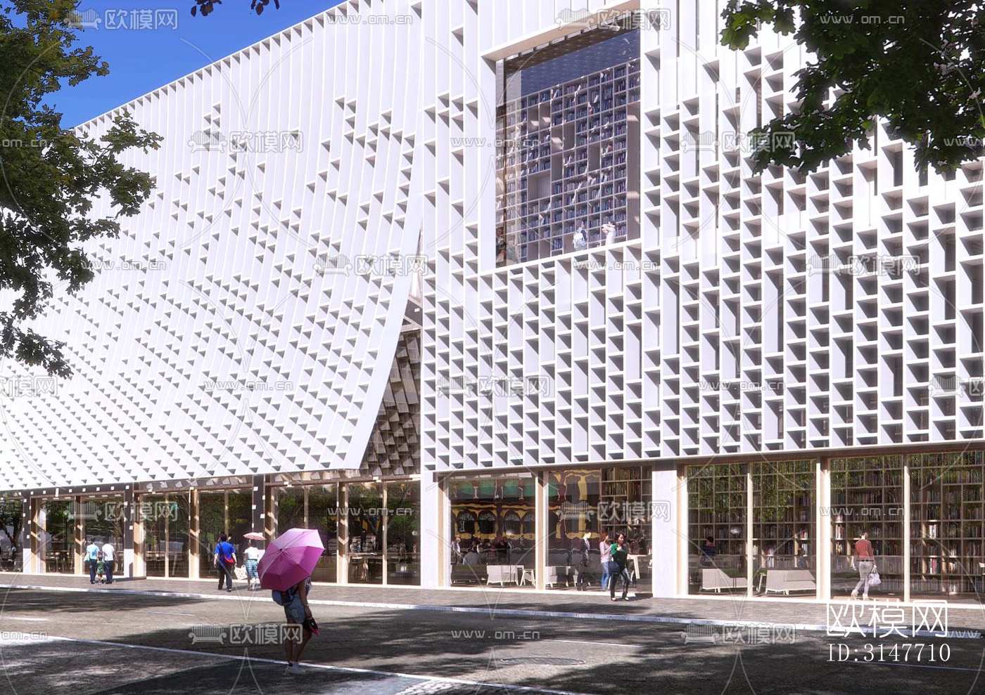 现代图书馆效果图下载（渲染图5）