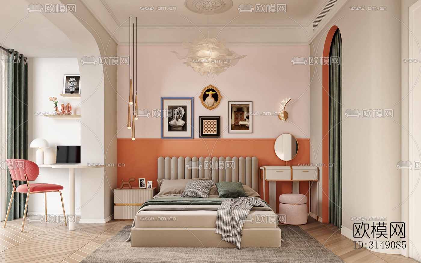 法式平层效果图下载（渲染图5）