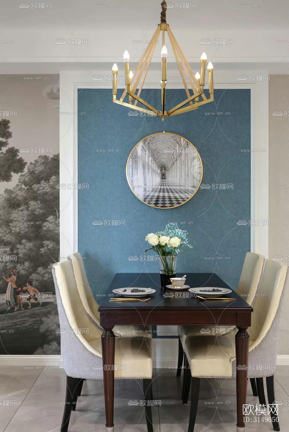 欧式平层效果图下载（渲染图8）