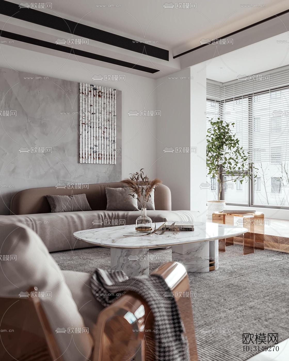 现代平层效果图下载（渲染图2）