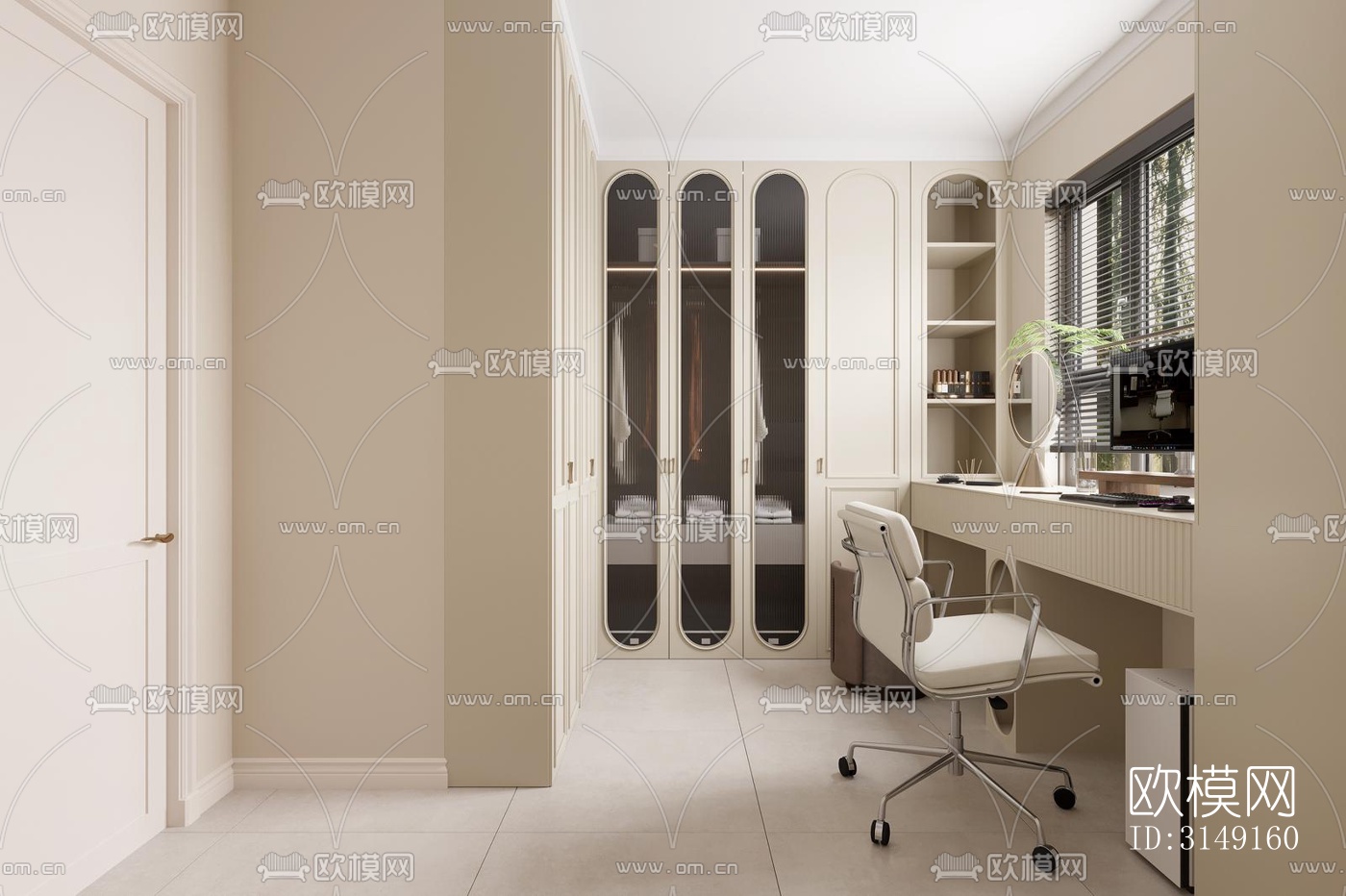 法式平层效果图下载（渲染图3）