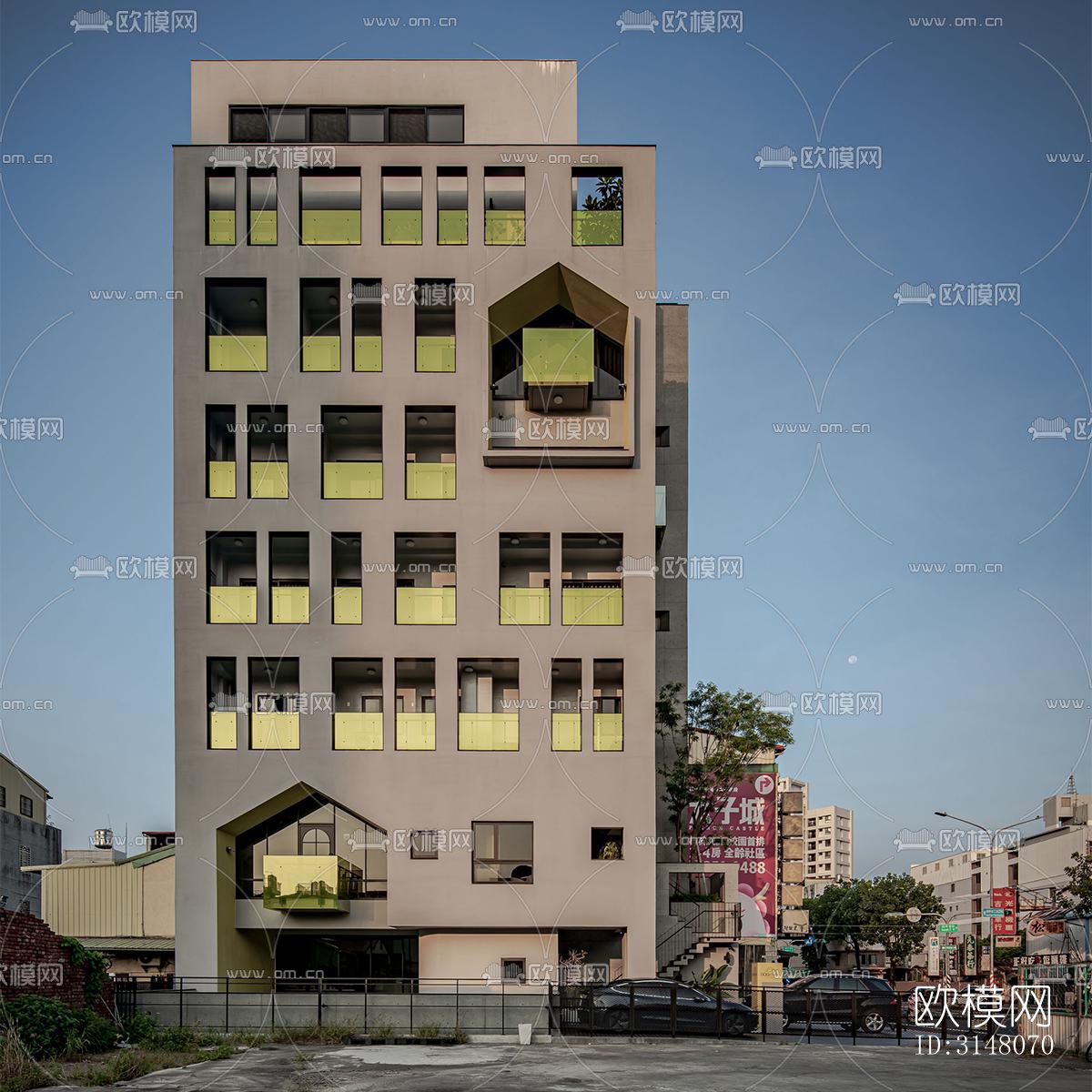 现代酒店民宿效果图下载（渲染图18）