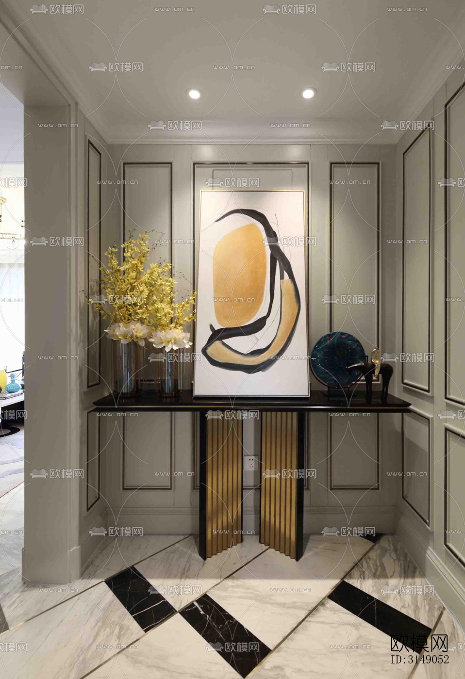 欧式平层效果图下载（渲染图17）