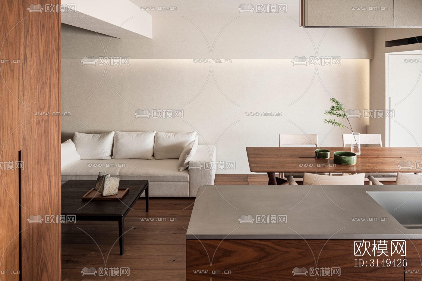 现代平层效果图下载（渲染图10）