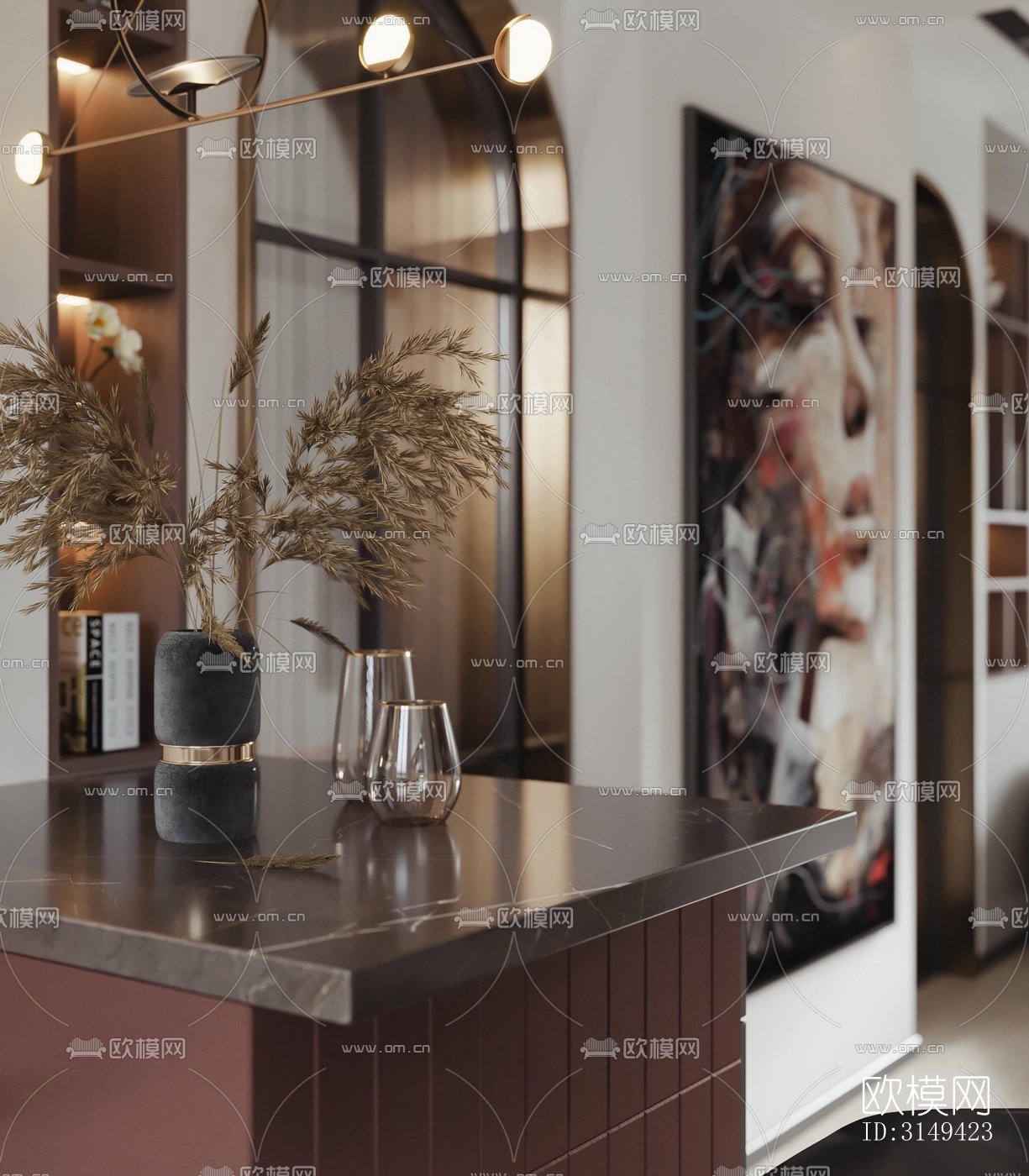 现代平层效果图下载（渲染图1）