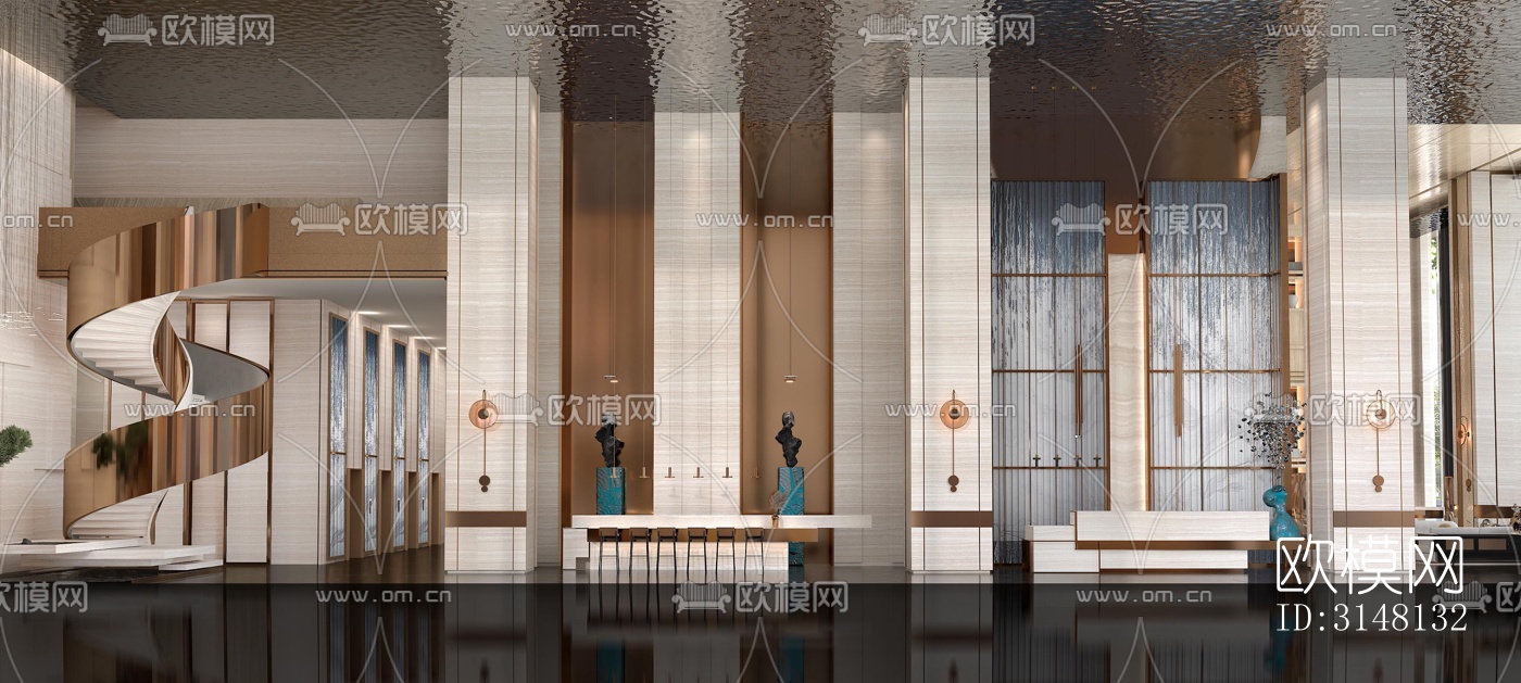 现代酒店民宿效果图下载（渲染图11）