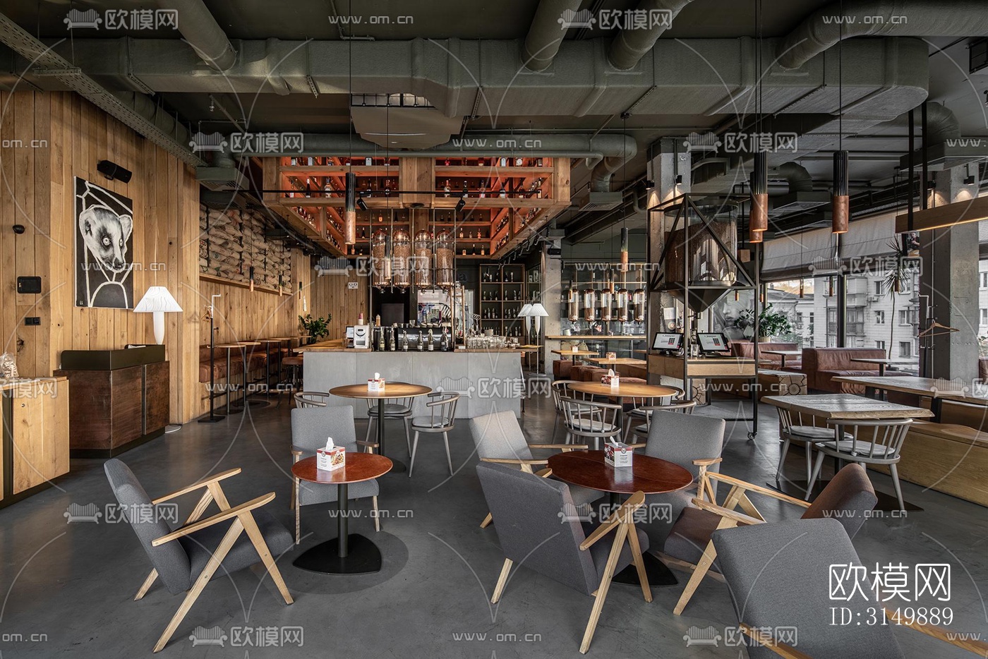 工业风火锅烤肉效果图下载（渲染图1）