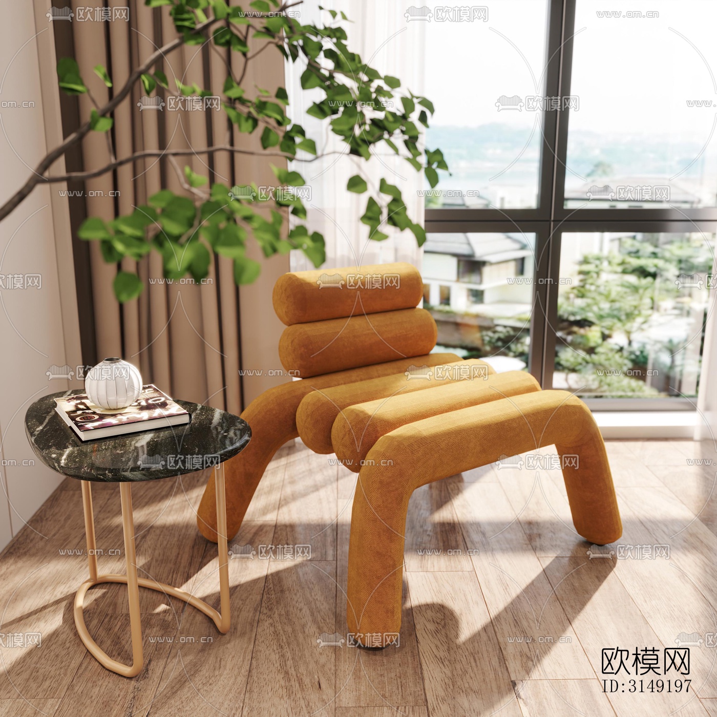 现代平层效果图下载（渲染图15）