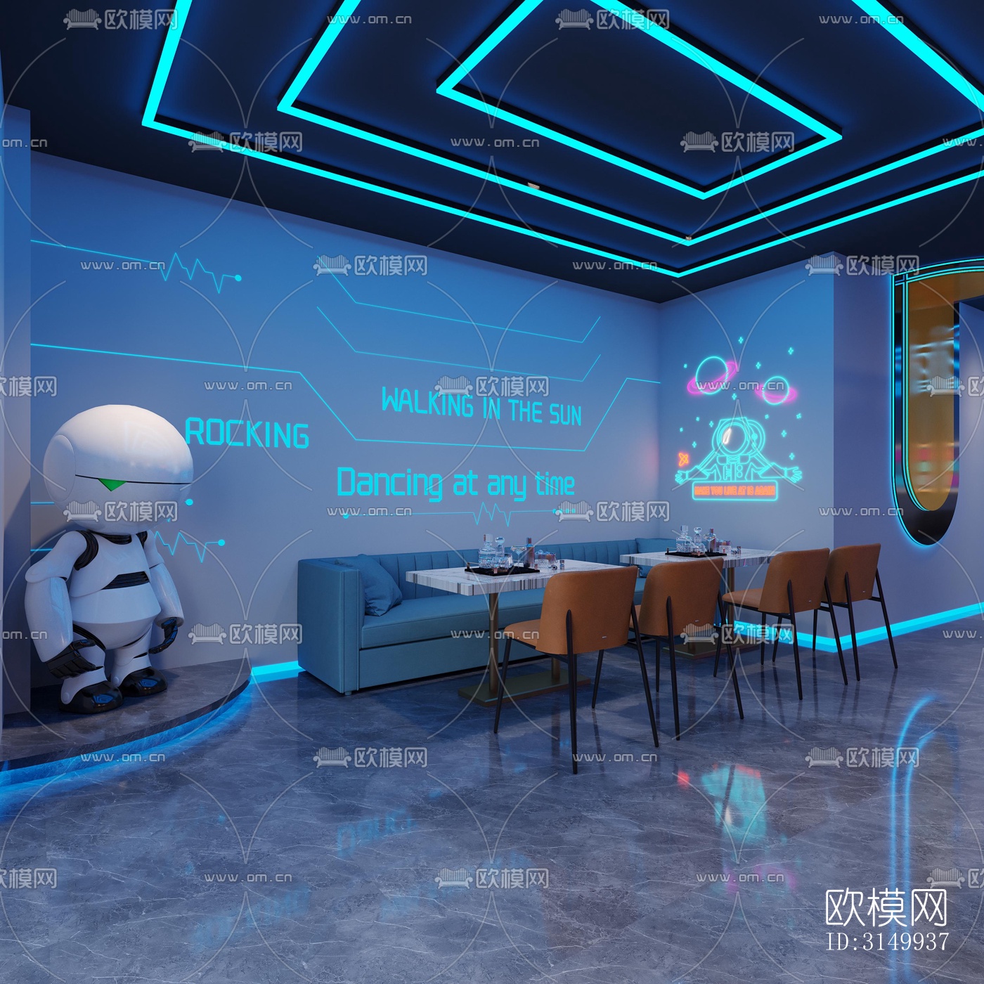 现代火锅烤肉效果图下载（渲染图13）