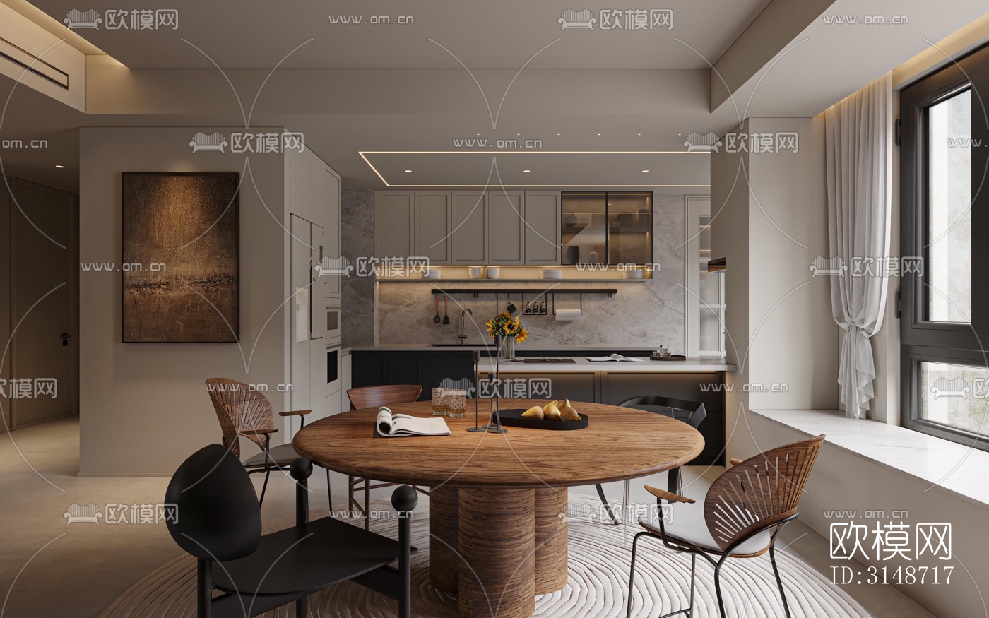 中古风平层效果图下载（渲染图6）