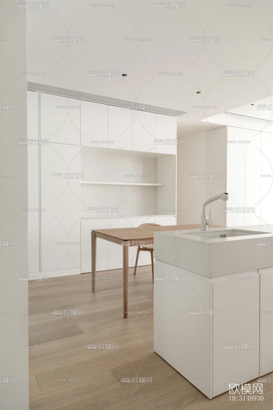 奶油风平层效果图下载（渲染图13）