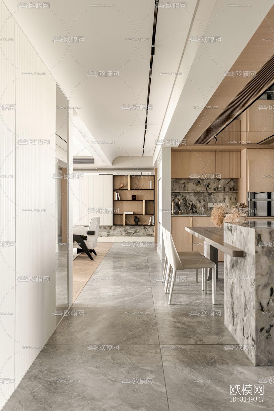 现代平层效果图下载（渲染图2）