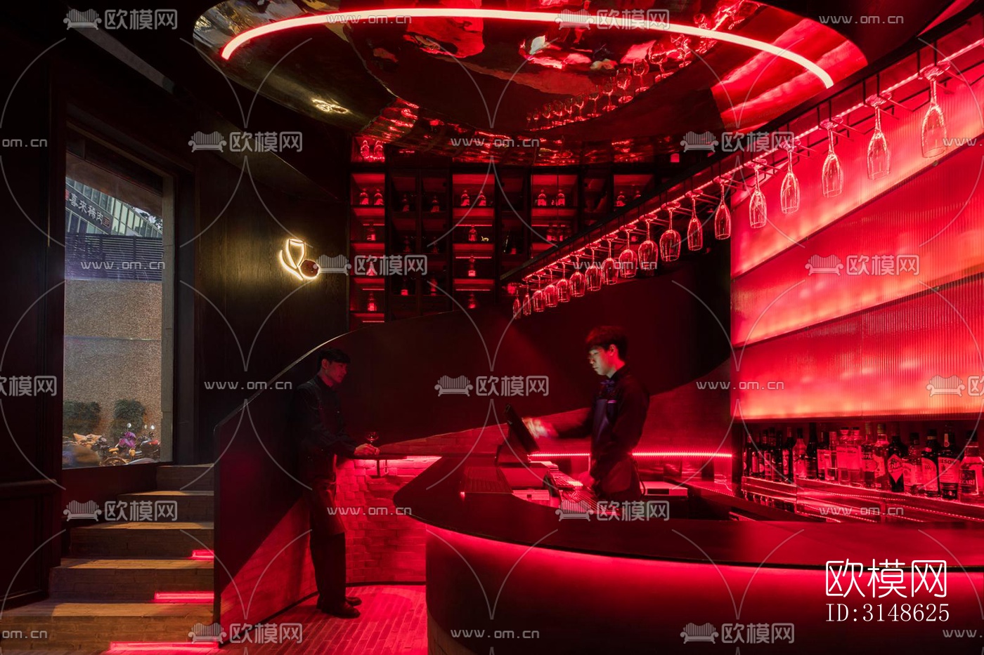 高级灰酒吧效果图下载（渲染图12）