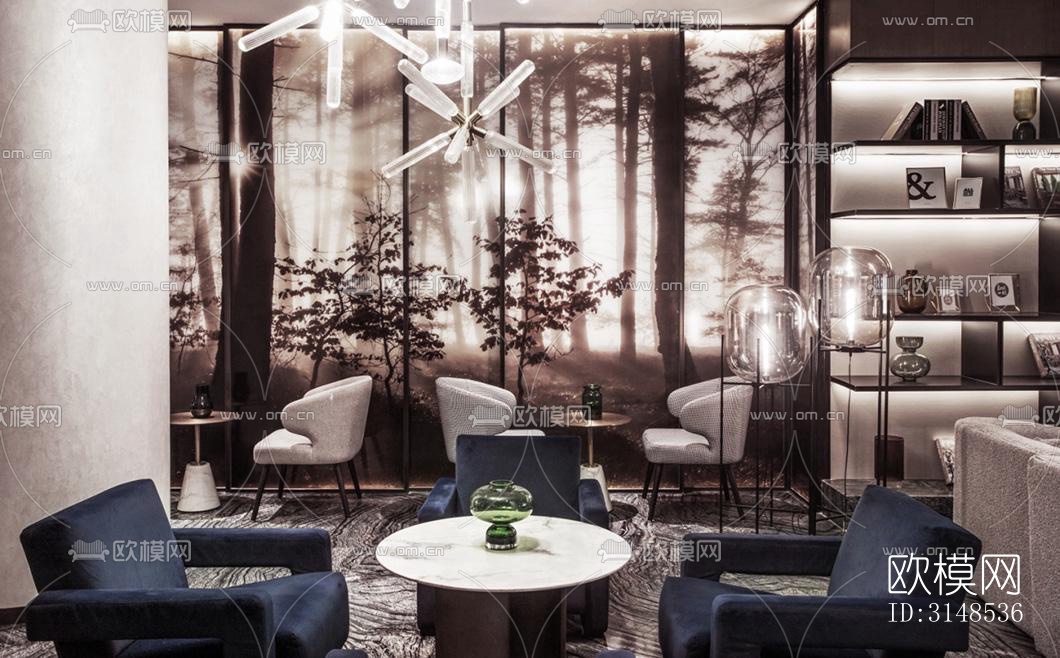 现代美容院效果图下载（渲染图7）