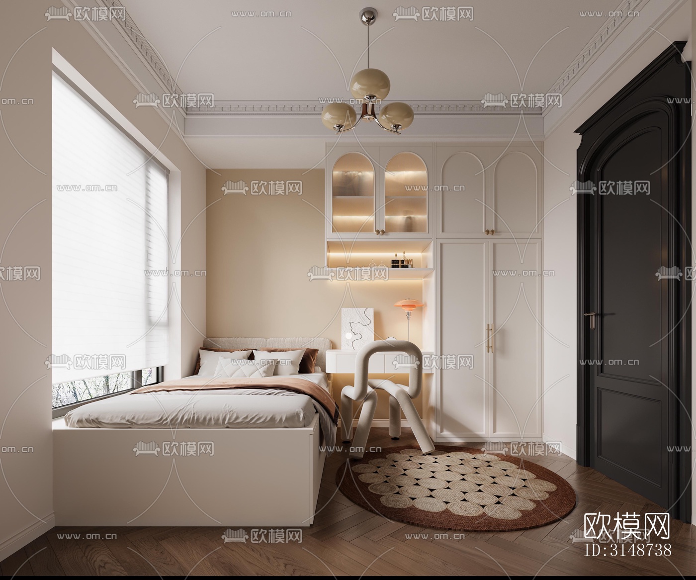 中古风平层效果图下载（渲染图6）