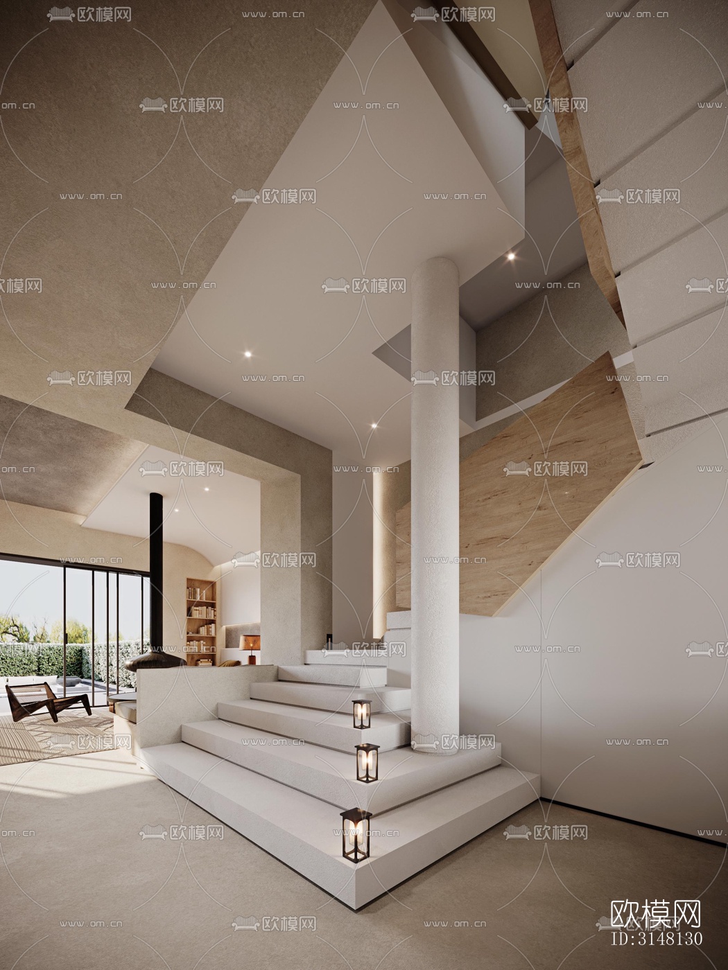 现代酒店民宿效果图下载（渲染图2）