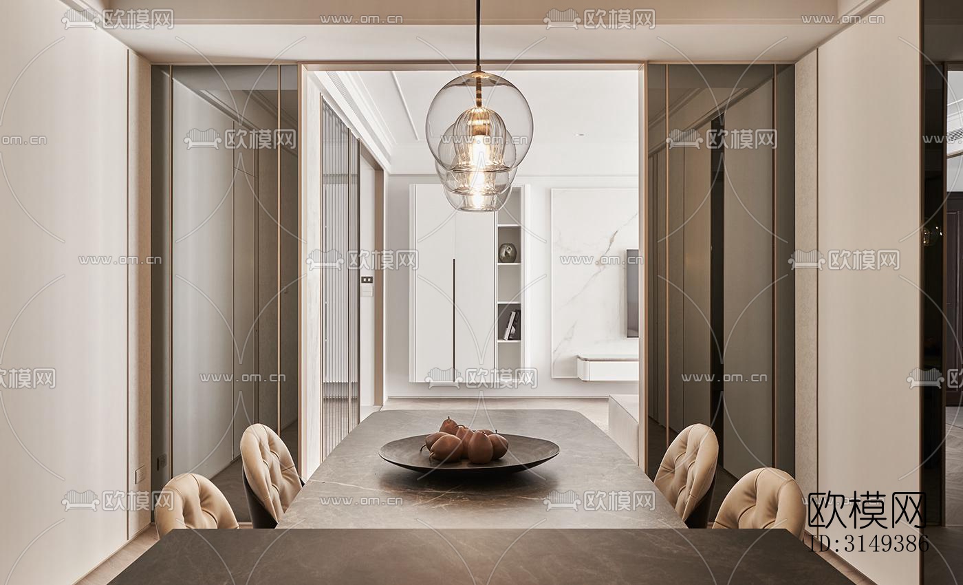 现代平层效果图下载（渲染图8）