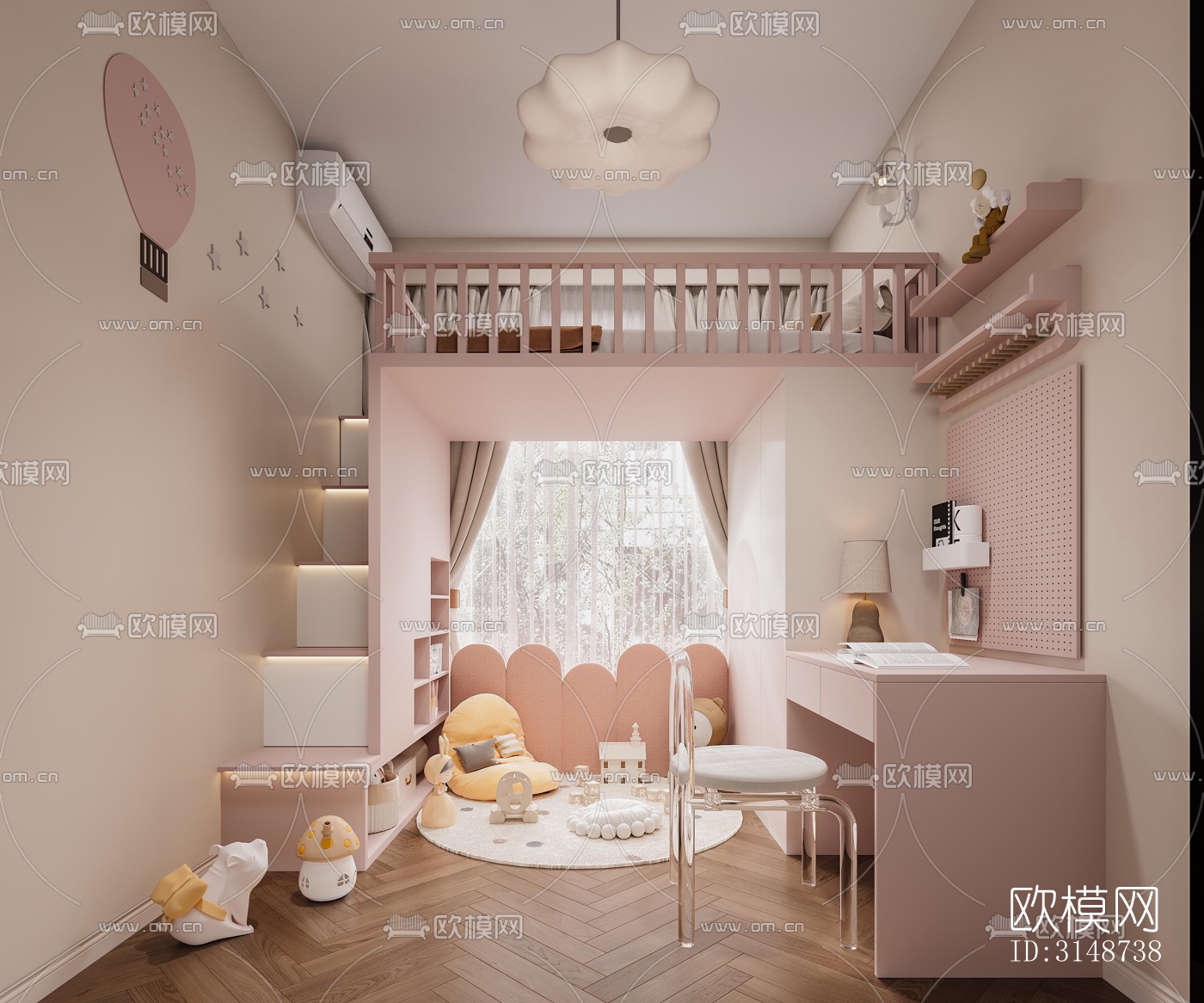 中古风平层效果图下载（渲染图1）