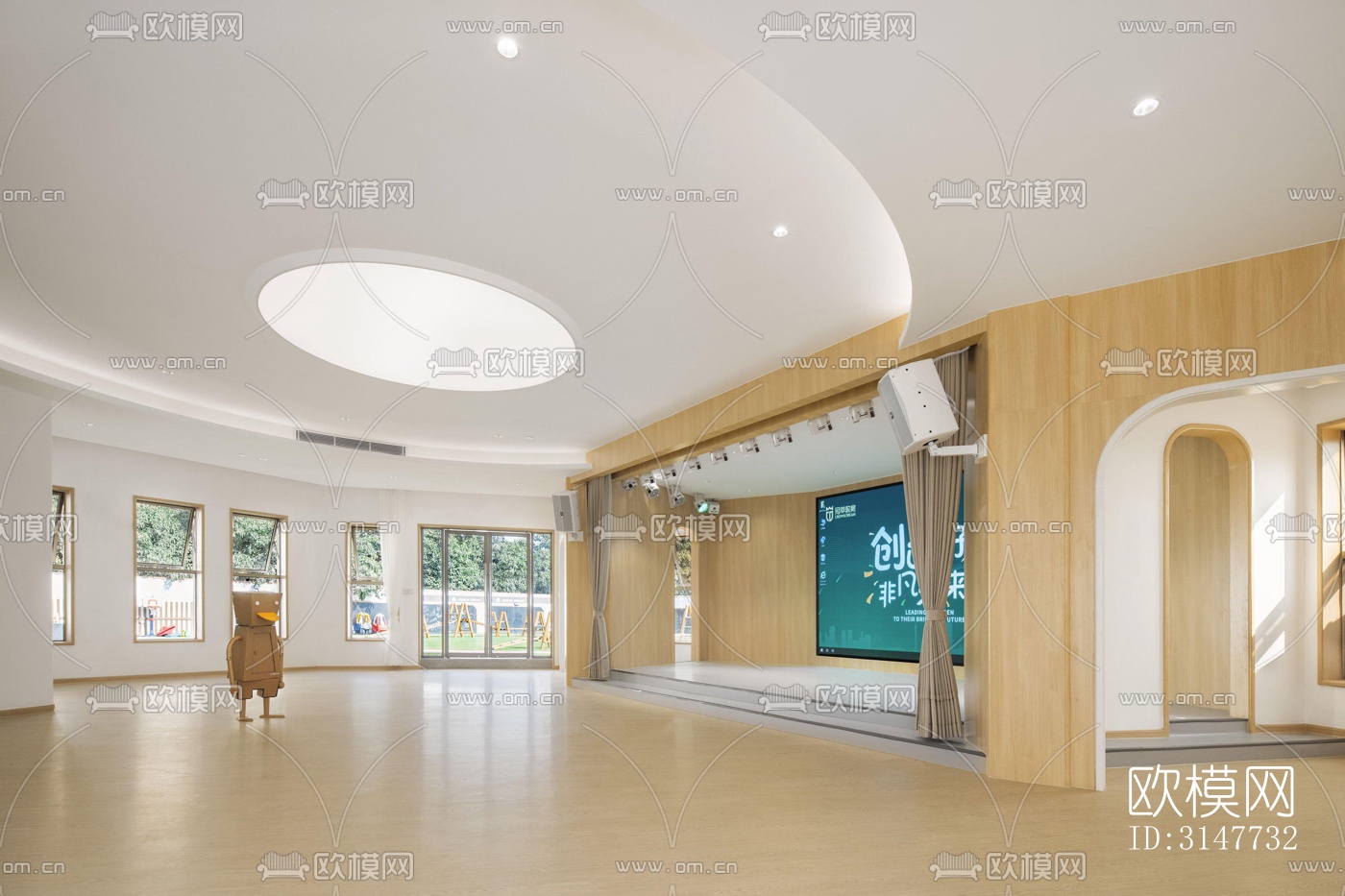 现代图书馆效果图下载（渲染图3）