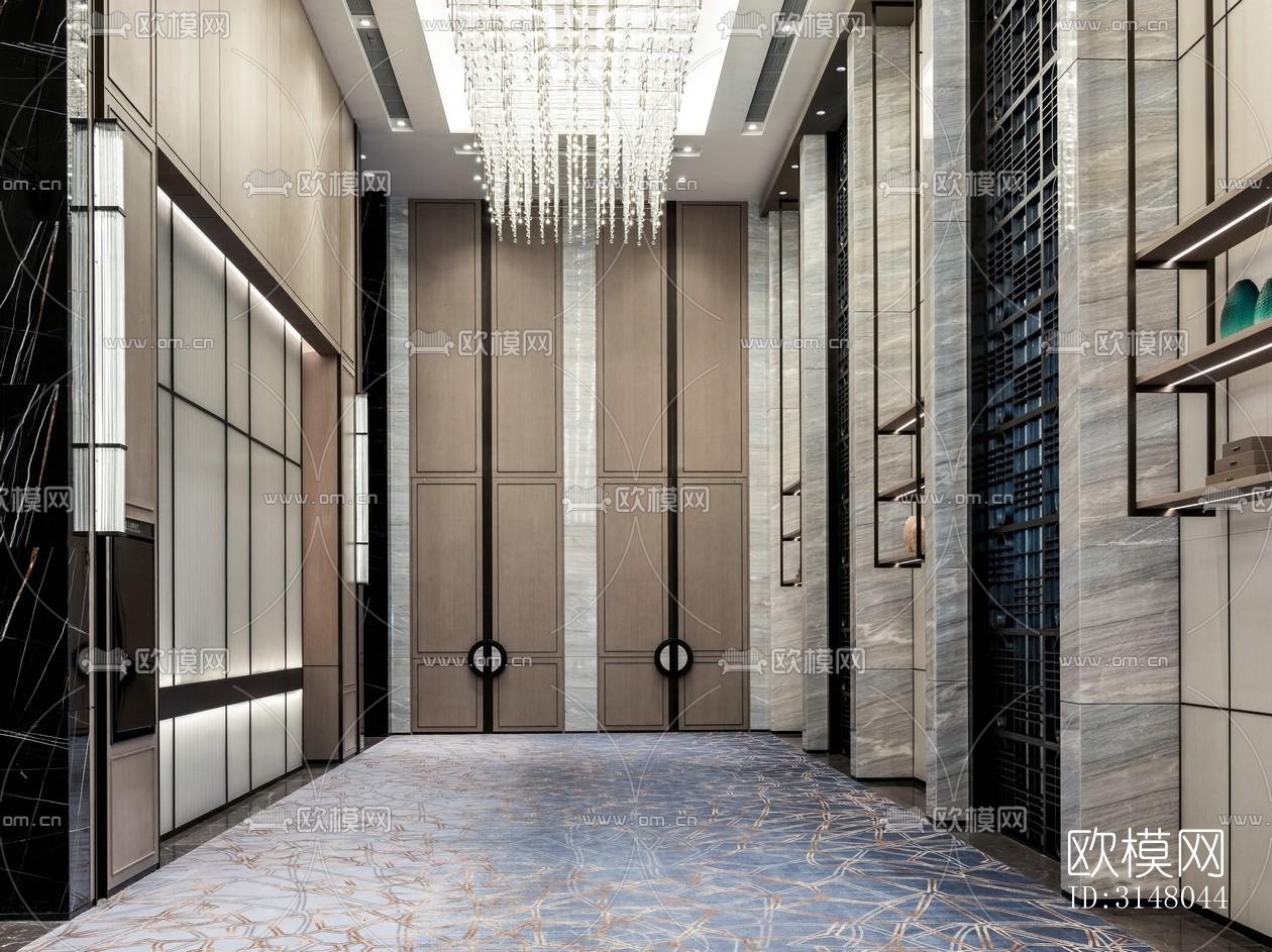 现代酒店民宿效果图下载（渲染图4）