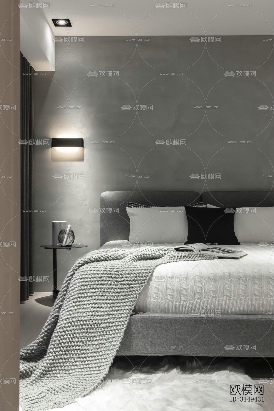 现代平层效果图下载（渲染图14）