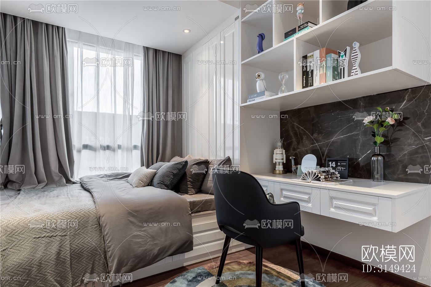 现代平层效果图下载（渲染图18）