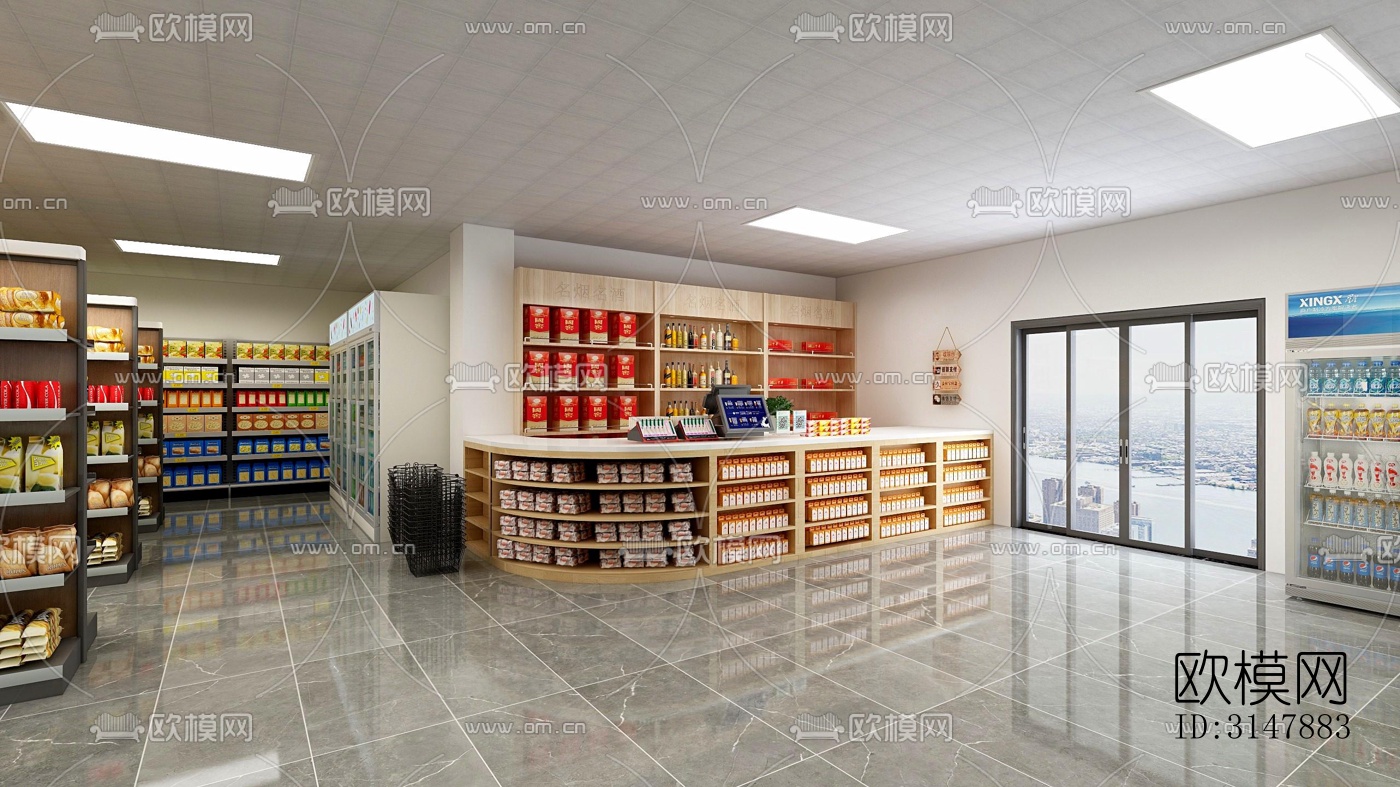 现代商业综合体效果图下载（渲染图4）