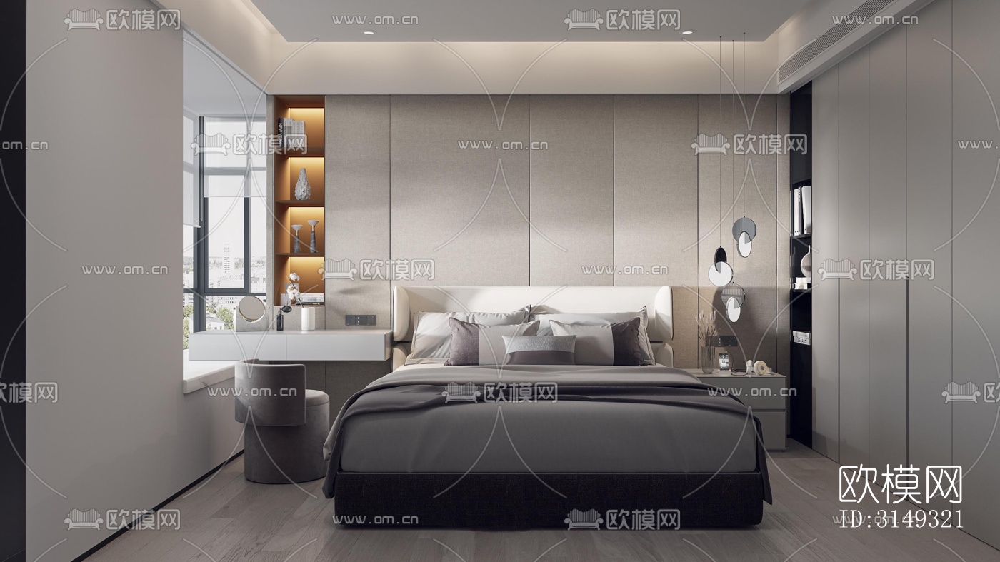 现代平层效果图下载（渲染图2）