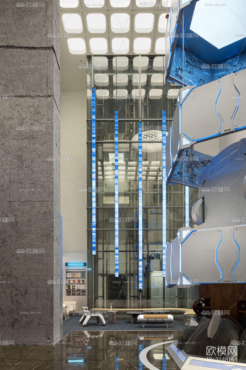 现代酒店民宿效果图下载（渲染图12）