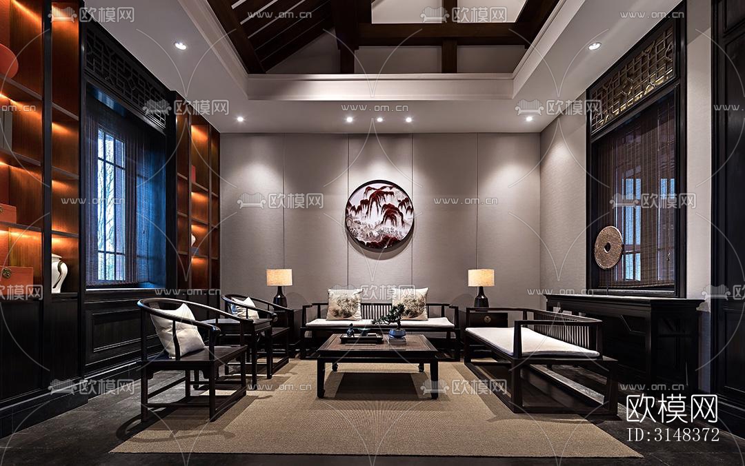 中式养生会所效果图下载（渲染图9）