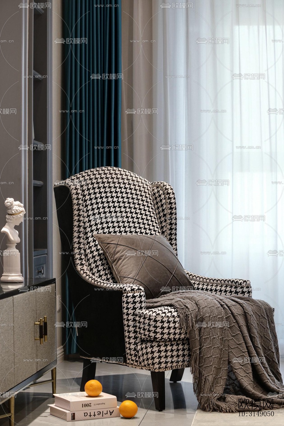 欧式平层效果图下载（渲染图7）