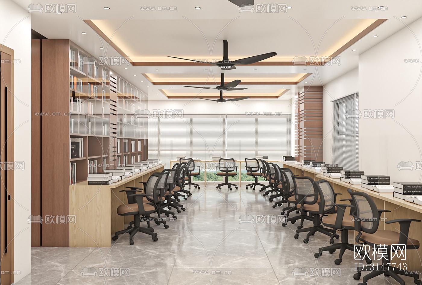 现代图书馆效果图下载（渲染图4）