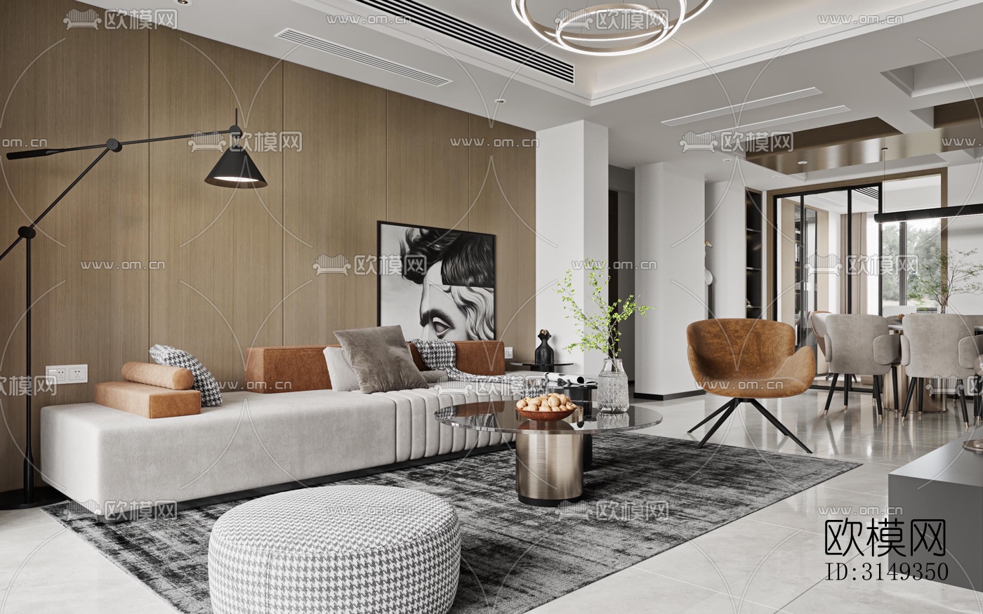 现代平层效果图下载（渲染图6）