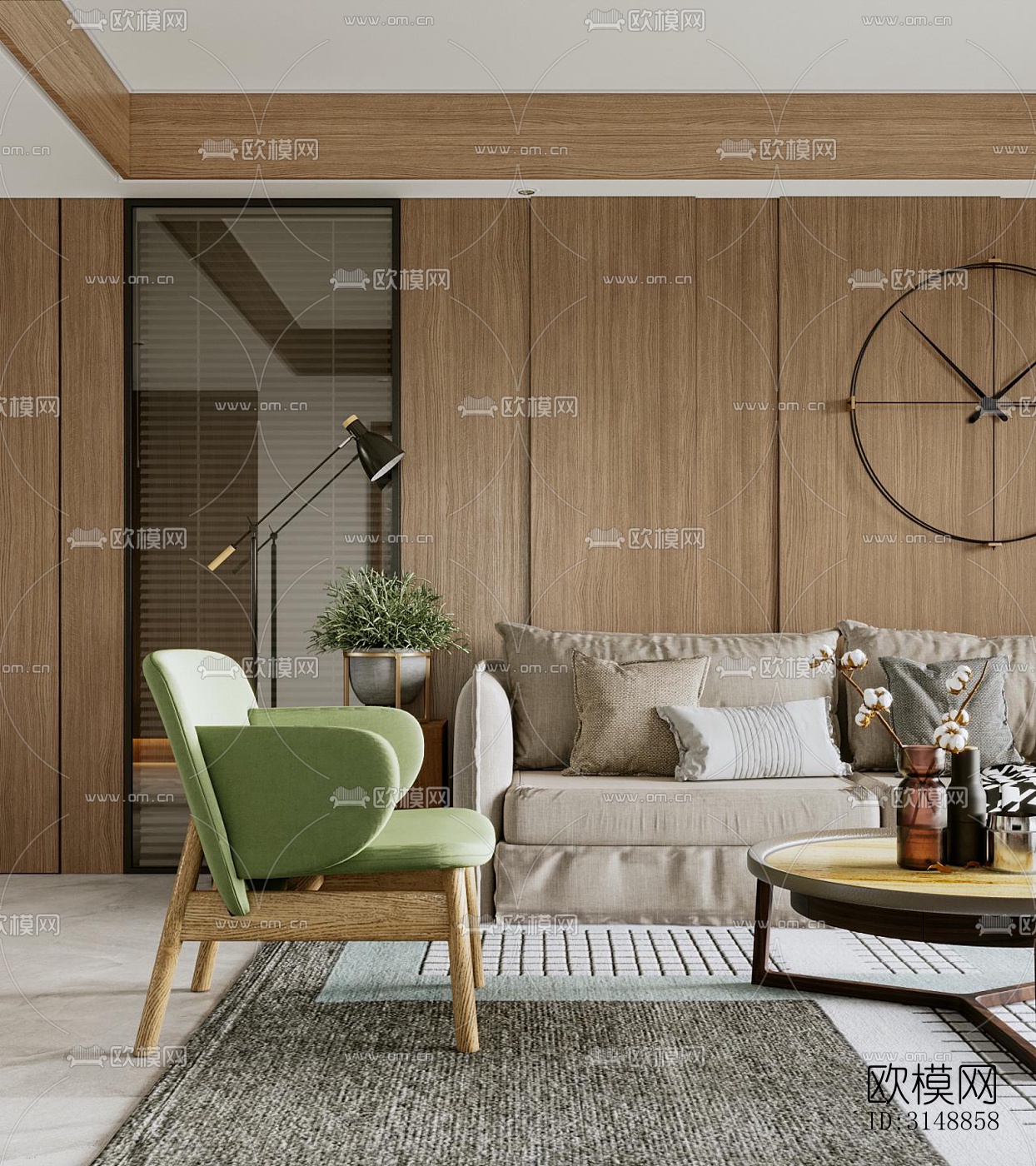 北欧平层效果图下载（渲染图4）