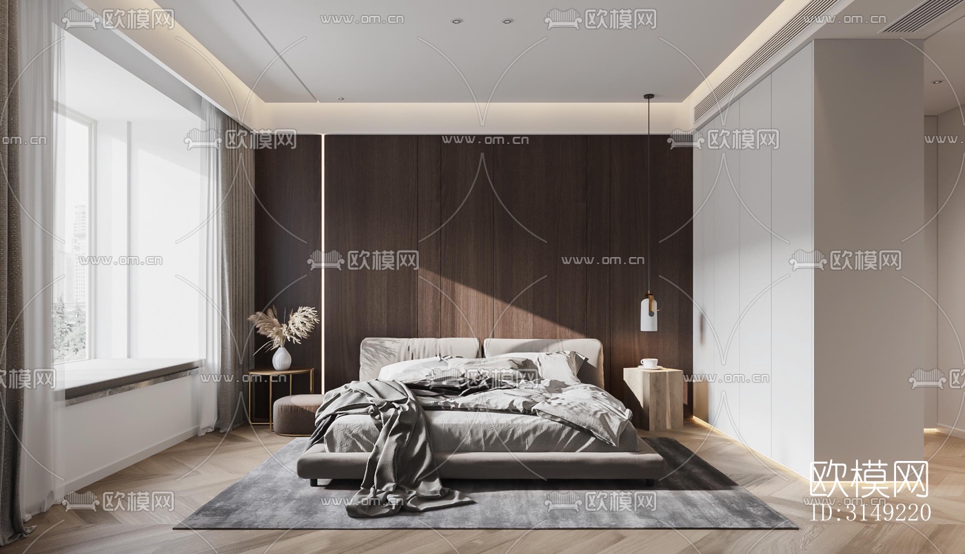 现代平层效果图下载（渲染图3）