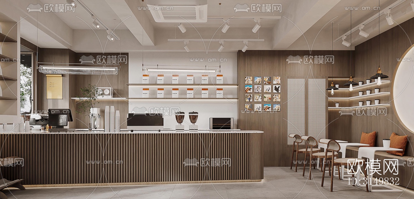 现代咖啡奶茶效果图下载（渲染图8）