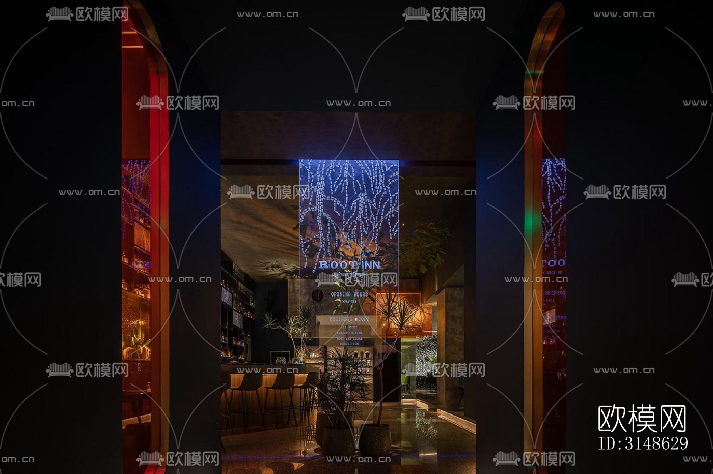 高级灰酒吧效果图下载（渲染图12）