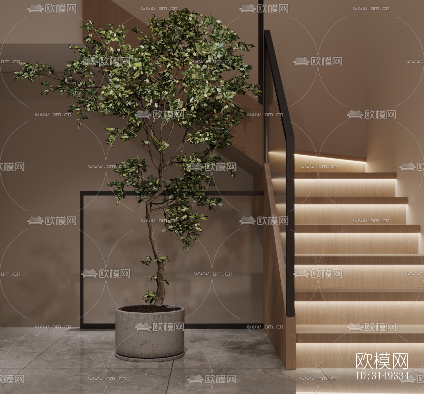 现代平层效果图下载（渲染图3）