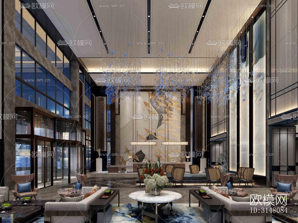 现代酒店民宿效果图下载（渲染图6）