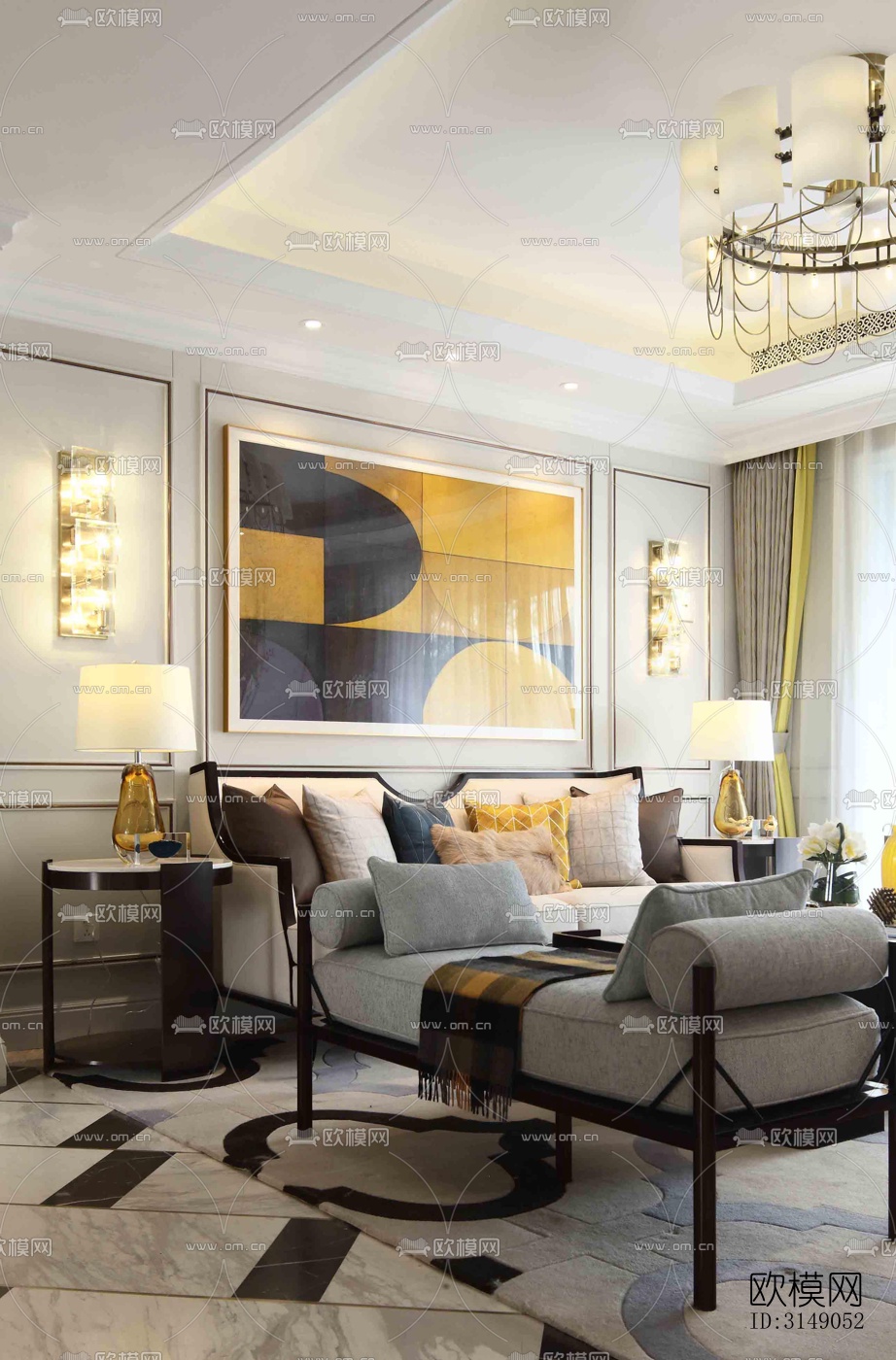 欧式平层效果图下载（渲染图5）