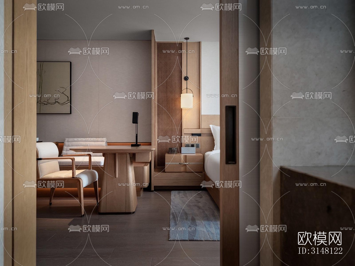 现代酒店民宿效果图下载（渲染图4）